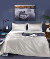 Four Pieces Silk Bed Sheet Twice King Queen Size